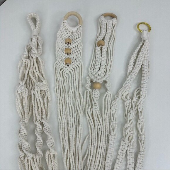 Macrame NWT Bohemian Home Decor House Plant Holder Garden Lot Bundle 4-Pieces - Picture 2 of 14